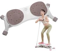 Stridon Balance Board con Bande Elastiche di Resistenza, Monitor LCD Ski Balancing Machine, Trainer Portatile per l'allenamento Cardio Completo del Corpo,Grigio
