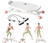 Stridon Balance Board, Stridon All Motion Exerciser, Portable Ski Balancing Machine with Lcd Monitor, Balance Board with Resistance Bands, 300 Lbs Capacity for Home Gym Exercise Equipment (White)