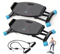 Stridon Balance Board, with Resistance Bands, Portable Ski Balancing Machine Featuring LCD Monitor, 441 lbs Capacity Waist twister Balance Trainer for Full Body Workout (black+black)