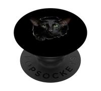 Striking Black Oriental Shorthair Cat che sbircia attraverso PopSockets PopGrip Adesivo