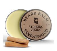 Striking Viking Balsamo per barba da uomo, facile tenuta, legno di sandalo, 2 oz - Balsamo per barba Leave-in con burro di karitè, tea tree, argan e olio di jojoba - Beard Balm leviga, modella e nutre