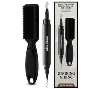 Striking Viking Beard Pencil Filler, marrone scuro - Set di matite da barba impermeabile, realistica e durevole con 1 penna stilografica e pennello, migliora i peli del viso