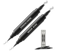 Striking Viking Beard Pencil Filler, nero medio - Set di matite da barba impermeabile, realistica e durevole con 2 penne e pennelli, migliora i peli del viso