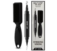 Striking Viking Beard Pencil Filler, nero profondo, set di matite da barba impermeabile, realistica e durevole, con 1 penna stilografica e pennello, migliora i peli del viso