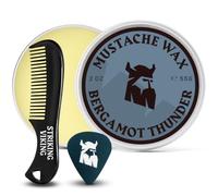 Striking Viking Kit Cera per Baffi con Pettine - 2 Oz, Bergamot Thunder | Tenuta Forte Per Domare, Acconciare E Curare La Barba - Formula Non Grassa - Accessorio Antistatico Incluso