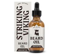 Striking Viking Olio da barba per uomo - Formula biologica naturale con oli di tea tree, argan e jojoba per uomini (2 Fl Oz (confezione da 1), senza profumo)