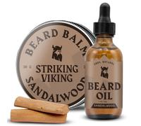 Striking Viking Olio e Balsamo per Barba - Kit da toilette per barba da uomo con olio di barba completamente naturale e balsamo per barba lasciare sulla barba - Arricchito con olio D
