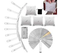 String Action Gauge, Guitar Action Ruler,Strumenti di configurazione della chitarra in acciaio inossidabile String Action Ruler - Strumenti di misurazione versatili Misuratore del raggio del raggio pe