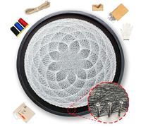 String Art DIY Nautical Wall Art Unico Regalo Fatto a Mano Tentacle Art, kit di artigianato per adulti, kit di artigianato per donne,Decorazione Murale Fai-da-Te con Tel (White floral mandala)