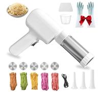 String Hopper Maker Electric, Electric String Hopper Maker, with 5 Interchangeable Molds, Portable Household for Kitchen, Stainless Homemade Spaghetti Machine (1pc)
