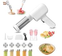 String Hopper Maker Electric, Idiyappam Maker Electric, Handheld Electric Pasta Maker, 5-in-1 Cordless Pasta Maker, With 5 Noodle Molds for Making Spaghetti Linguine (White)