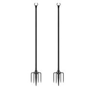 String Light Stand, Garden Pole Set, 2x Heavy Duty Metal Rods, Outdoor Lighting Support with Stable Base Fixture for Patio Wedding Yard Party Balcony Events, 118.11 pollici