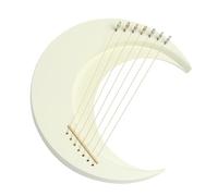 String Lyre Harp, 7-String Wooden Crescent Moon Lyre, Portable Harp with