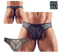 String - Sensuale Mutanda Slip Neri da Uomo con Inserti in Powernet