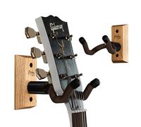 String Swing CC01K-O Supporto per chitarra elettrica, acustica e basso, da parete, per la casa o lo studio, per mantenere al sicuro lo strumento, in legno di quercia, 2 pezzi