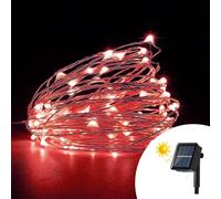 Stringa 10 metri da 100 MicroLed Rosso con pannello solare Wisdom