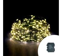 Stringa 15 metri da 150 Microled Bianco Caldo con cavo verde a batteria da esterno Wisdom