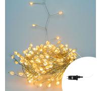 Stringa 9 metri da 300 Led Mini Millepiedi Bianco Caldo con cavo argento e autospegnimento Wisdom