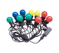 Stringa Catena Con 10 Lampade Led RGBY Rotolo da 5 Metri IP44 Per Giardino Festa