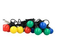 Stringa Catena Con 20 Lampade Led RGBY Rotolo da 10 Metri IP44 Per Giardino Fest