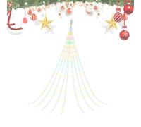 Stringa di luci a cascata con stelle - 9 fili di luci fatate, impermeabile IP44, luci scintillanti per albero di Natale, luci a cascata, per interni ed esterni
