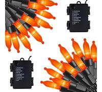 Stringa di luci natalizie che cambiano colore, per esterni ed interni, 9,8 m, 100 LED, 8 modelli, luci di controllo, per feste di Natale, decorazioni per matrimoni (4,6 m, 50 LED, arancione)
