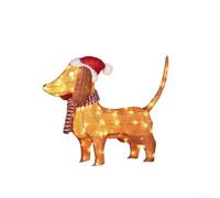 Stringa di luci natalizie in acrilico per cani, piatto di Natale a LED per decorazioni da giardino, decorazioni natalizie a LED, 20 x 35 cm (1)