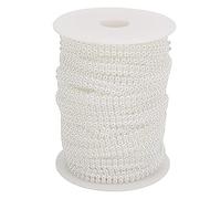 Stringa di perline a doppia di perle finte 4 mm 25 m Accessori per bouquet da sposa eleganti e brillanti Decorazione per abito da sposa Plastica ABS Bianco Beige (Bianca)