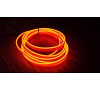 Stringa El Striscia Neon LED 5 Metri Flessibile Tagliabile Luce Decorativa Atmosfera per Interno Auto Camion Camper Sfilata Moda (Arancione)