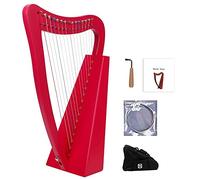 Stringa in nylon arpa celtica irlandese con sacchetto resistente, chiave di tuning e stringhe di ricambio, arpa da 15 corde in mogano, adatto per amanti della musica, principianti, bambini, adulti