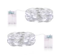 Stringa Luci Led a Batteria, 2M 20LED Lucine Led Decorative a Batteria con Timer Rame Filo Fata Impermeabili per Camera Natale Interni e Esterni, Casa, Feste, Matrimonio