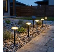 Stringa Solare Luci LED Giardino Luce per Esterni Decorativa Nero Batteria H [EEK: Non valutato]