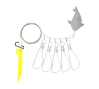 Stringer, attrezzatura da pesca a terra, cavo in acciaio inossidabile, 5 clip, collegamenti, attacco per il trasporto a spirale, pescatori pesca a riva Stringer linea di pesce d'acqua dolce cinque