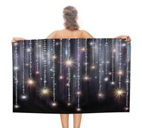 Stringhe da appendere di perline bianche simili a cristalli telo mare in microfibra senza sabbia asciugamani da doccia grandi multiuso assorbenti per bagno piscina 130 x 80 cm