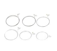 Stringhe di chitarra elettrica 3 Set ad alta prevenzione della ruggine del nucleo esagonale in acciaio carbone ricoperto di perle d'oro per chitarristi elettrici argento 010046