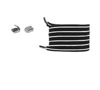 Stringhe elastici senza nodi - Stringhe piatti a regolazione rapida for scarpe da ginnastica e casual - Design universale(Black white)