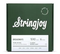 Stringjoy Broadways BR0940 - Corde per chitarra elettrica in puro nichel, calibro classico super leggero, 9-40