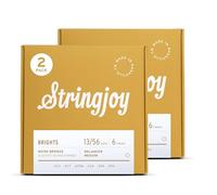 Stringjoy Corde bilanciate per chitarra acustica in bronzo 80/20, calibro medio, 13-56, BB1356, tono vivace e suonabilità ottimale, set di 6 corde acustiche, confezione da 2