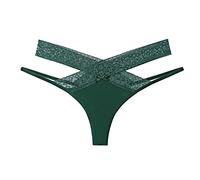 Strings Tangas Donna Cotone String Donna Tanga Sexy Biancheria Intima Set Pizzo Tanga Cotone per Donna Mutande Donna Tanga Pizzo String Intimo, verde, M