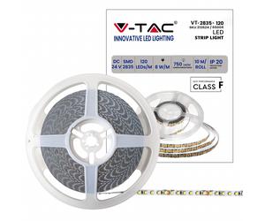 Strip LED 8 W/m 24V Luce Fredda 6500K .5 V-TAC VT-2835-7 - Bobina 10 m