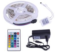 STRIP LED BOBINA 5 METRI RGB 24V SMD 5050 MULTICOLOR 16W/M IP65 300 LED STRISCIA