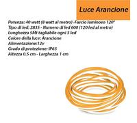 Strip led neon flex flessibile striscia 600 led 5mt 8 colori di luce 40 w ip65