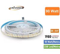 STRIP STRISCIA LED MONOCOLORE 5 METRI DC 24V SMD 2835 238 LED MT IP20 90W 9900LM [EEK: A+]