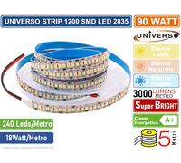 STRIP STRISCIA LED MONOCOLORE 5 METRI SMD 2835 240 LED MT IP20 90W 8100 LM IP22