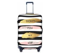 Stripe Don't Kill My Vibe - Copertura per valigie trolley, elastica, lavabile, antigraffio, adatta a 45,7 - 81,7 cm, bianco, L
