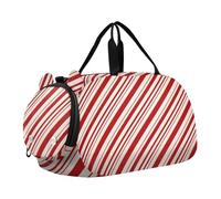 Stripe Rosso Bianco Ampia Linea Bambini Carino Borsa da Palestra con Scomparto Scarpe Grande Capacità Carry On Bag per Ragazzi e Ragazze bolsos deportivos para mujer, Linea larga bianca rossa a righe