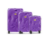 Stripe Set | 3 Trolley rigidi da Viaggio (S + M + L) Valigie di Design Italiano con Chiusura TSA e 4 Ruote girevoli EASY LIFE KIT in Omaggio 3 Custodie per Valigia (3 Pezzi) Grape Violet