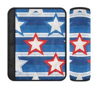 Stripe Stars 4 luglio Independence Day, confezione da 2 imbottiture per spallacci, per fermare il taglio della cintura di sicurezza nel collo, supporto per il collo del seggiolino auto, per la maggior