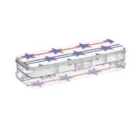 Stripe Stars 4th Of July Independence Day - Astuccio per matite trasparenti, a 2 strati, con coperchio a scatto