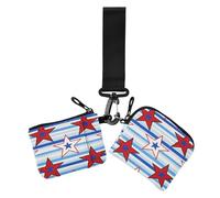 Stripe Stars 4th Of July Independence Day Sacchetti per monete da donna porta carte piccolo portamonete staccabile borsa portafoglio con cinturino da polso per le signore 2 confezioni estuche para